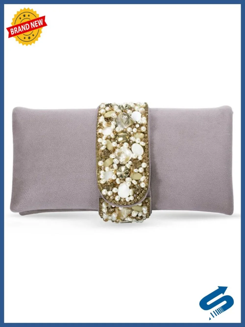 Handmade Bridal Clutch Velvet Evening Bag Floral Embellished